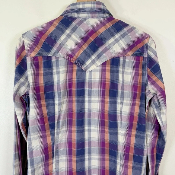 True Religion Plaid Men's Long Sleeve Snap Button Western Shirt - Picture 14 of 16